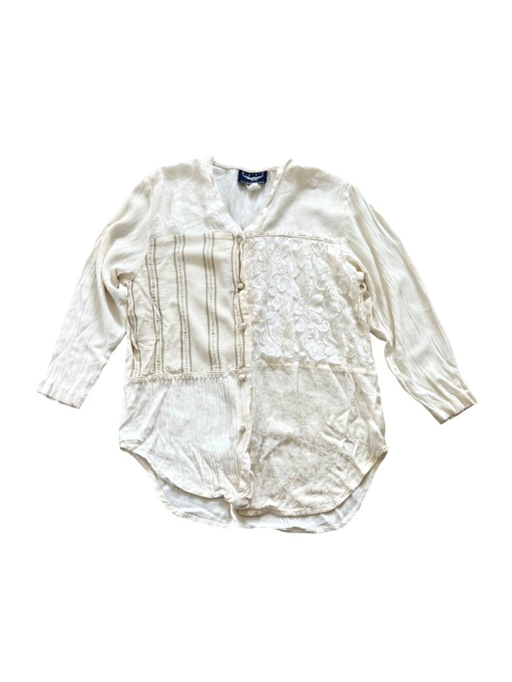 Best American Clothing Co. Women's Button Front Top Sz M Lace Bohemian Feminine